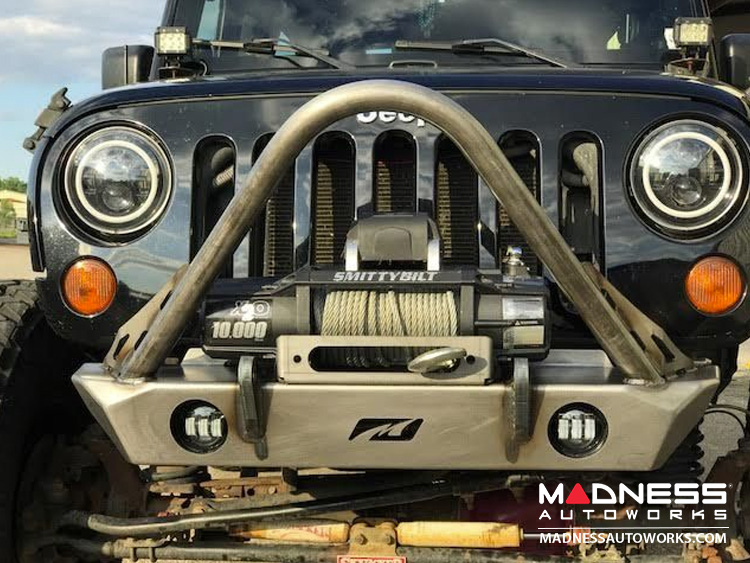 Jeep Wrangler JK Front Bumper Hatchet Series w/ Stinger & Fog Lights